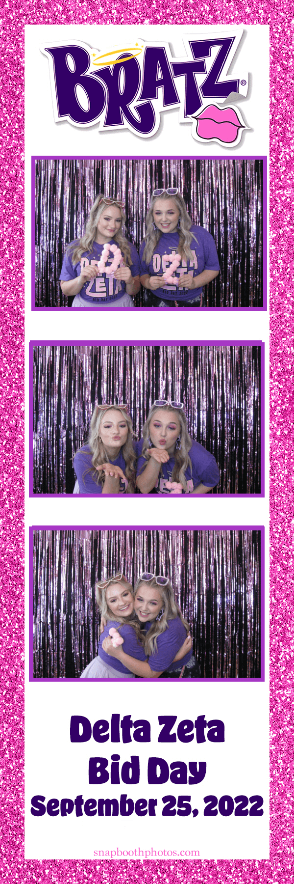 Branded photo strip design from a sorority bid day party